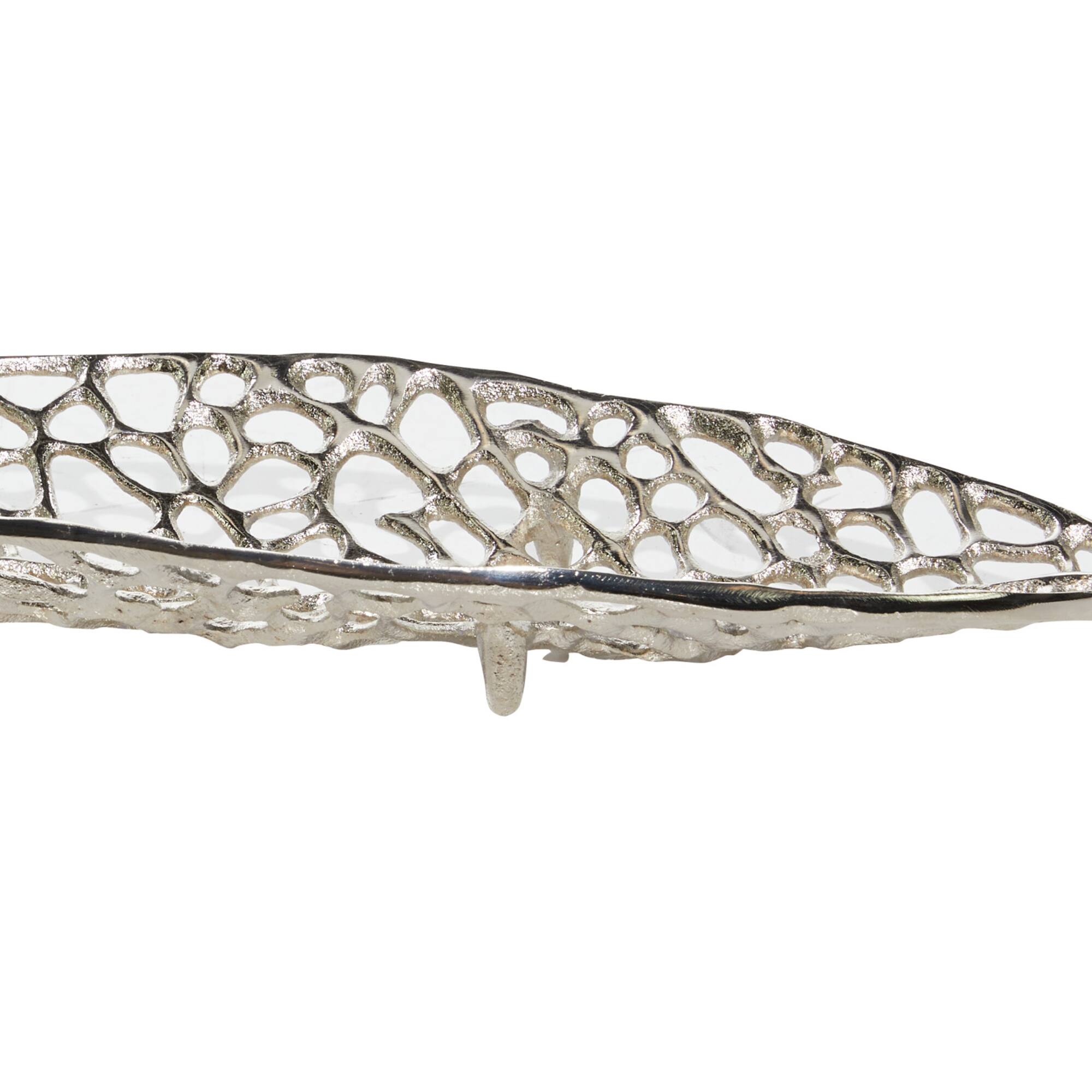 Silver Leaf Aluminum Glam Tray Set